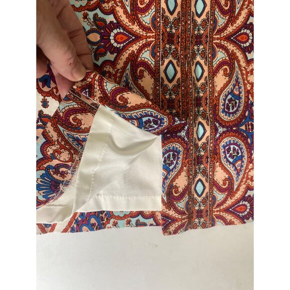 Antonio‎ Melani Pencil Skirt Womens Size 14 Paisley Cotton Blend Lined Boho - Picture 8 of 11